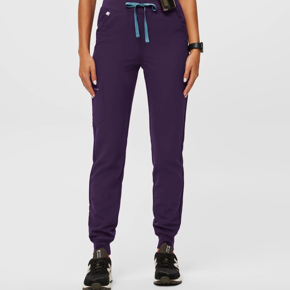 Figs Scrub Purple jam High Waisted Zamora Small Joggers